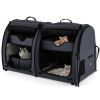 Double Compartment Pet Carrier with 2 Removable Hammocks