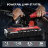 DBPOWER 3000A/80.66Wh Portable Car Jump Starter (UP to 10.0L Gas/8.0L Diesel Engines) 12V Auto Lithium-Ion Battery Booster with Smart Clamp Cables