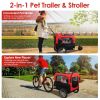 2-in-1 Pet Bike Trailer And Stroller with Canopy Bicycle Carrier Bicycle Cargo Wagon Trailer