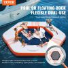 VEVOR Inflatable Floating Dock, ø8.5FT Inflatable Dock Platform with ø5FT Trampoline Mesh Pool