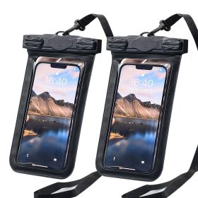 2pcs IPX8 Waterproof Phone Bag; Touchscreen Phone Pouch 7.6 Inch For Swim Sports Outdoor (Color: 2pcs-White+Black)