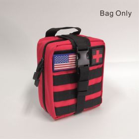 MOLLE Tactical First Aid Bag - Detachable Medical Kit with Emergency Supplies for EMT, Survival, and Tactical Gear (Color: Red)