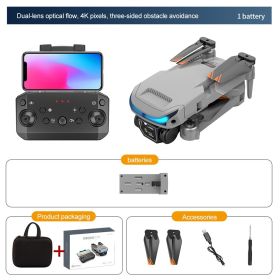 New Drone 4K Double Camera HD XT9 WIFI FPV Obstacle Avoidance Drone Optical Flow Me Four-axis Aircraft RC Helicopter With Camera (Color: Grey 4K 1B Cam, Ships From: China)