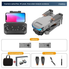 New Drone 4K Double Camera HD XT9 WIFI FPV Obstacle Avoidance Drone Optical Flow Me Four-axis Aircraft RC Helicopter With Camera (Color: Grey 4K 2B Cam, Ships From: China)