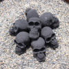 Ceramic Skulls for Fire Pit, Outdoor Fire Tables, 7pcs Reusable Spooky Imitated Human Skull Gas Log for Party, Bonfire,Campfires,Fireplaces, 3.1 inch